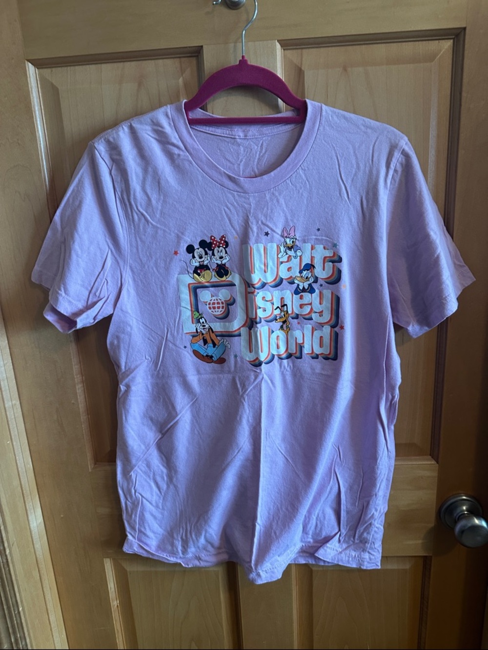 Disney Pink Walt Disney World Graphic Tee with Classic Characters